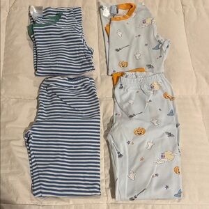 bella bliss Blue and White Striped Pajama Set with Halloween Print